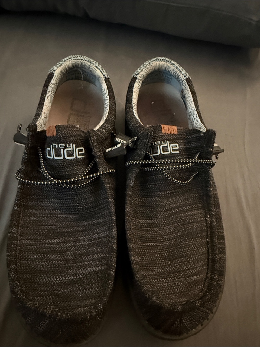 Hey Dude Black Knit Slip-On Casual Loafers